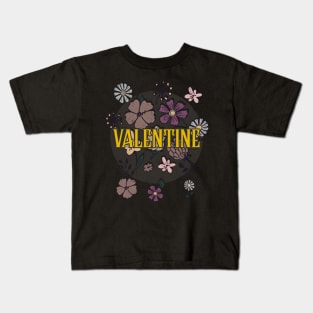 Aesthetic Proud Name Valentine Flowers Anime Retro Styles Kids T-Shirt